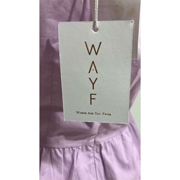 Wayf Peggy Cutout Lilac Puff Sleeve Midi Dress Size Small - Picture 9 of 9